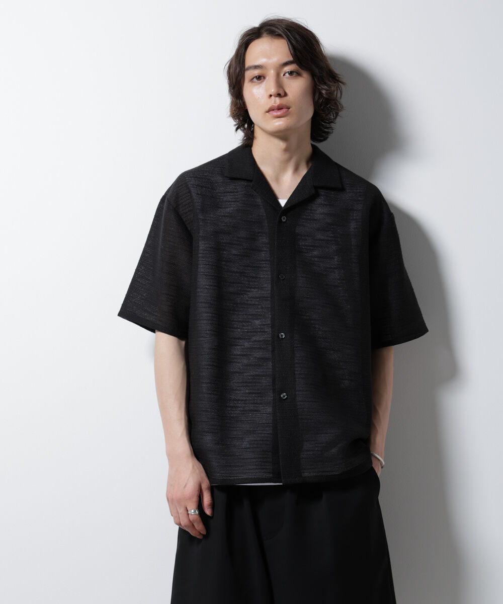 nano･universe「スラブラメ オープンカラーシャツ」|シャツ・ブラウス|