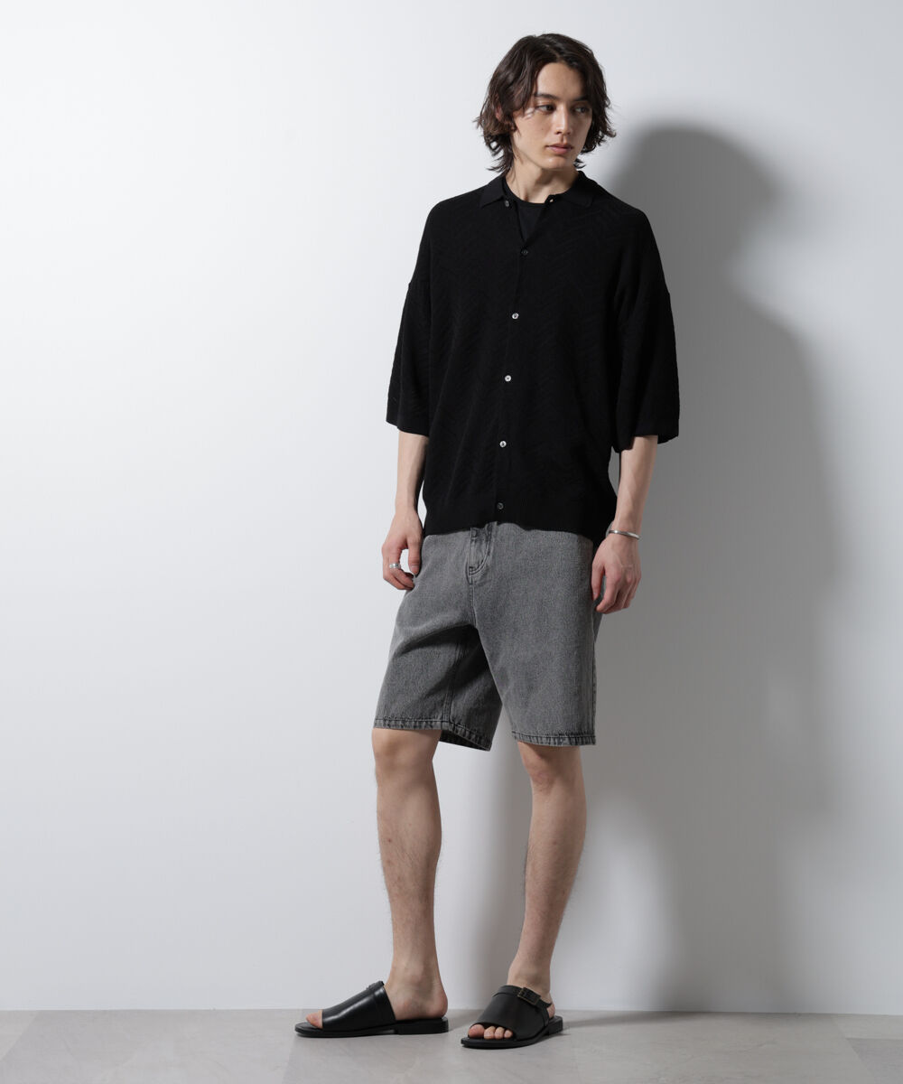 nano･universe「ハイゲージ ヘリンボーンニットシャツ」|ニット・セーター|