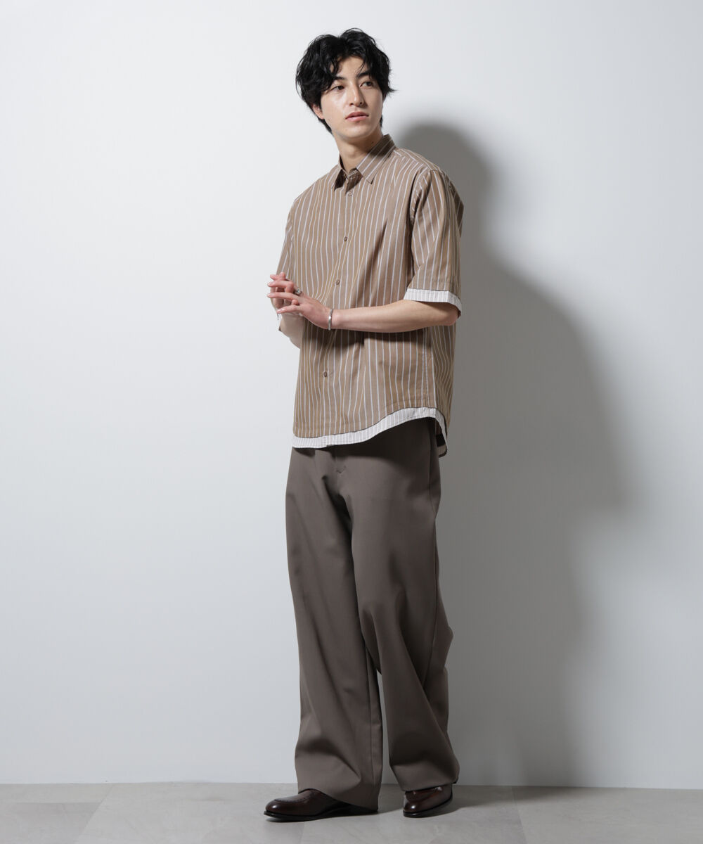 nano･universe「クレイジーストライプシャツ 半袖 １」|シャツ・ブラウス|