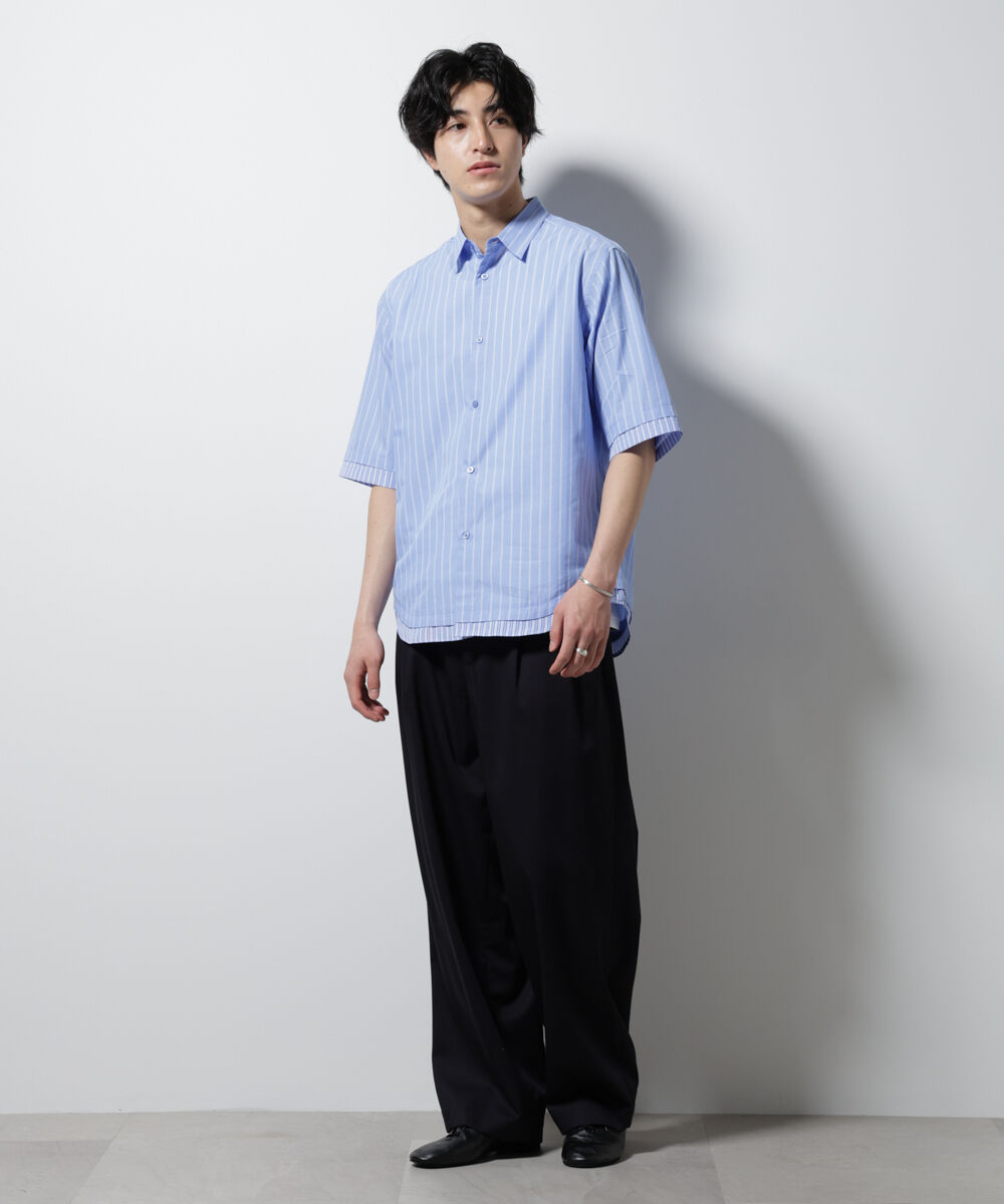 nano･universe「クレイジーストライプシャツ 半袖 １」|シャツ・ブラウス|