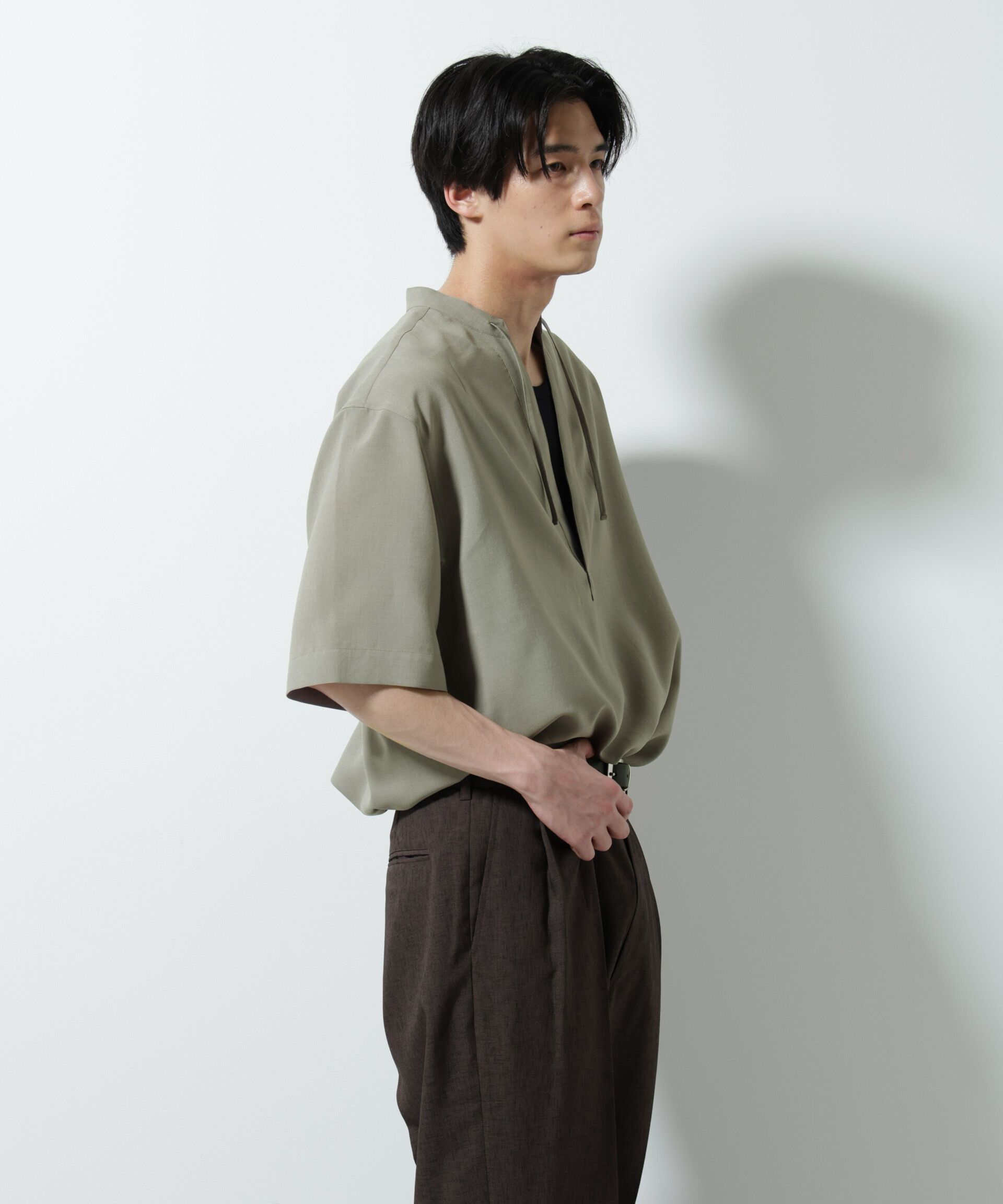 nano･universe「メランジドライプルオーバーシャツ（セットアップ可）」|シャツ・ブラウス|