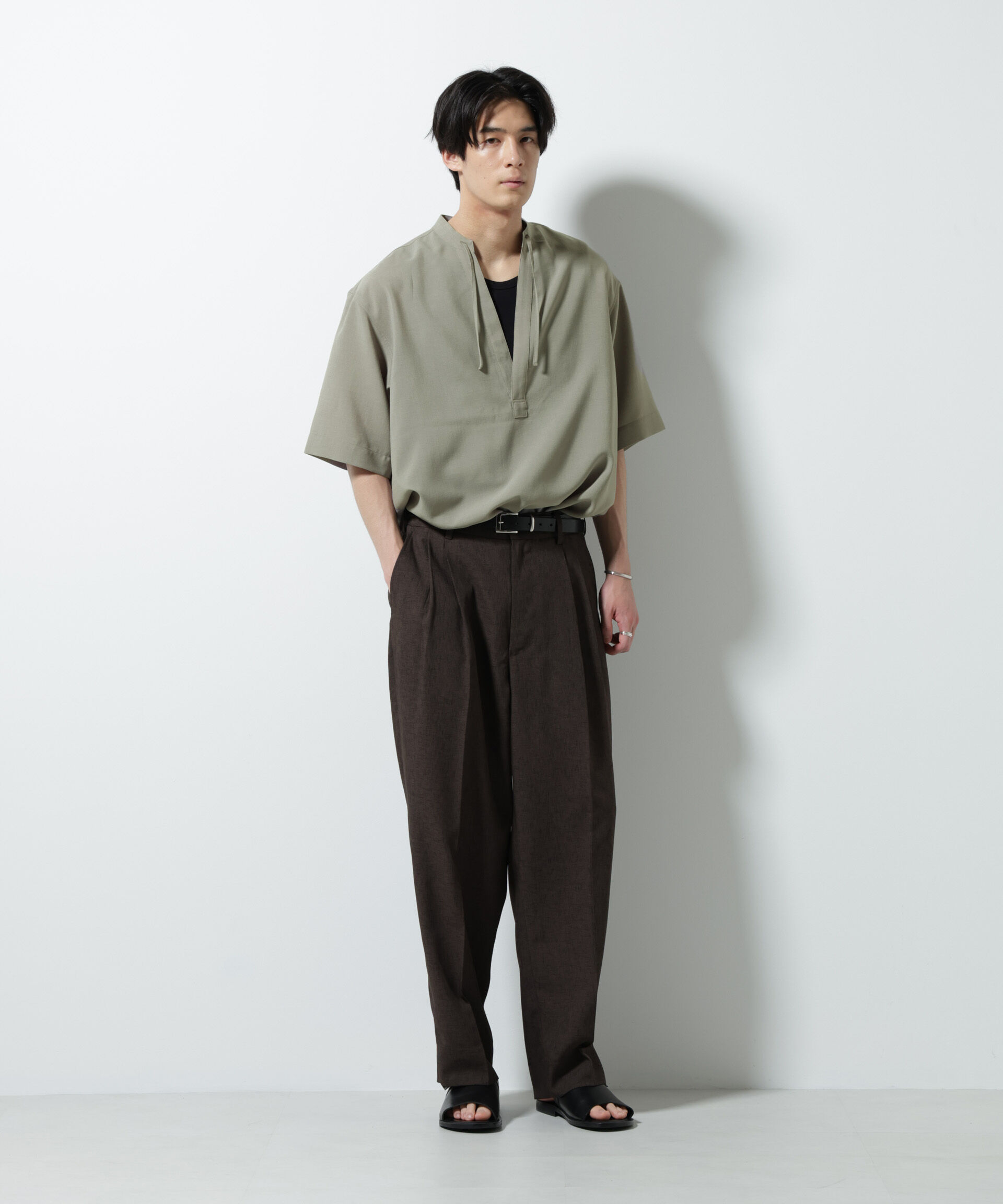 nano･universe「メランジドライプルオーバーシャツ（セットアップ可）」|シャツ・ブラウス|