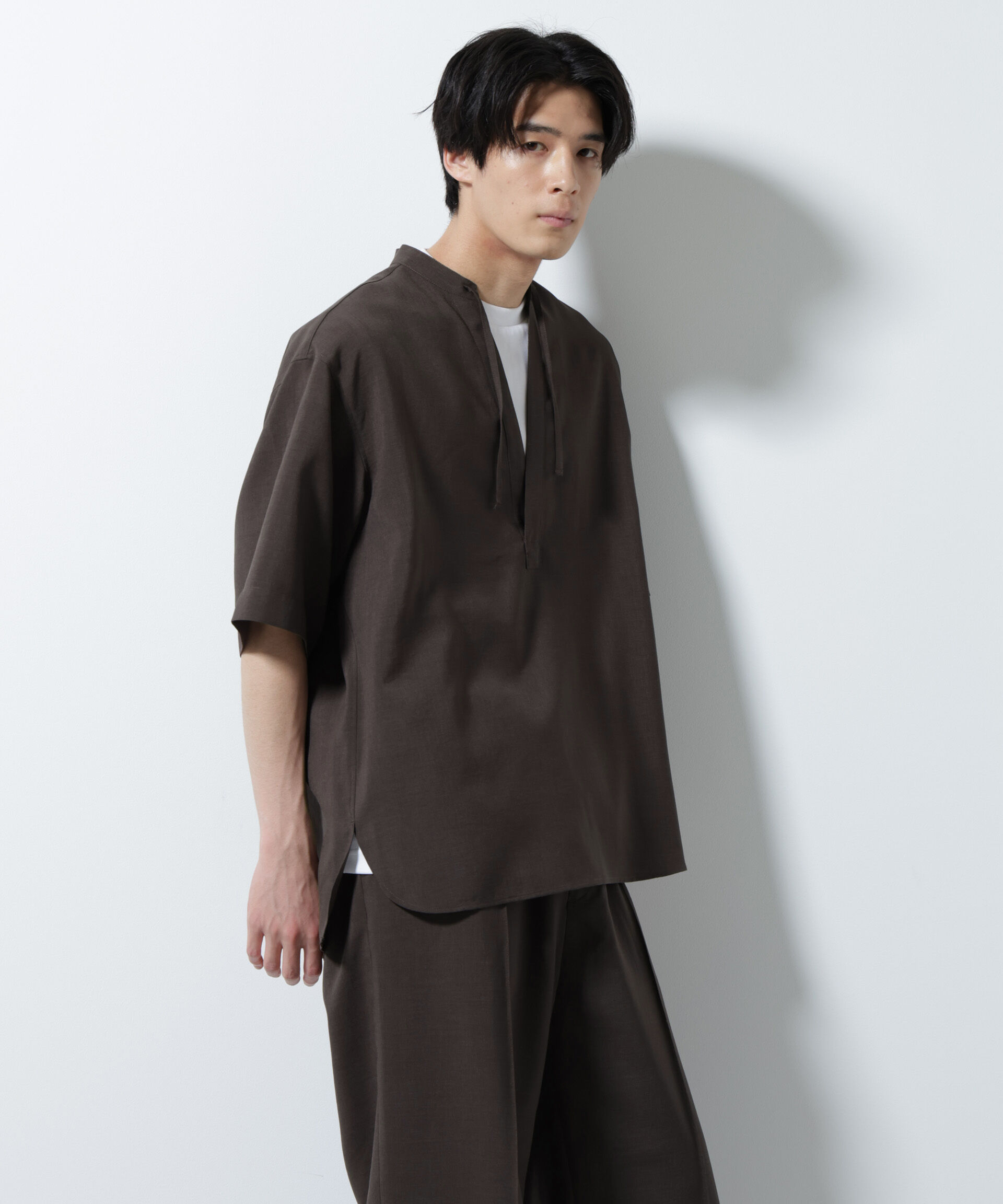 nano･universe「メランジドライプルオーバーシャツ（セットアップ可）」|シャツ・ブラウス|