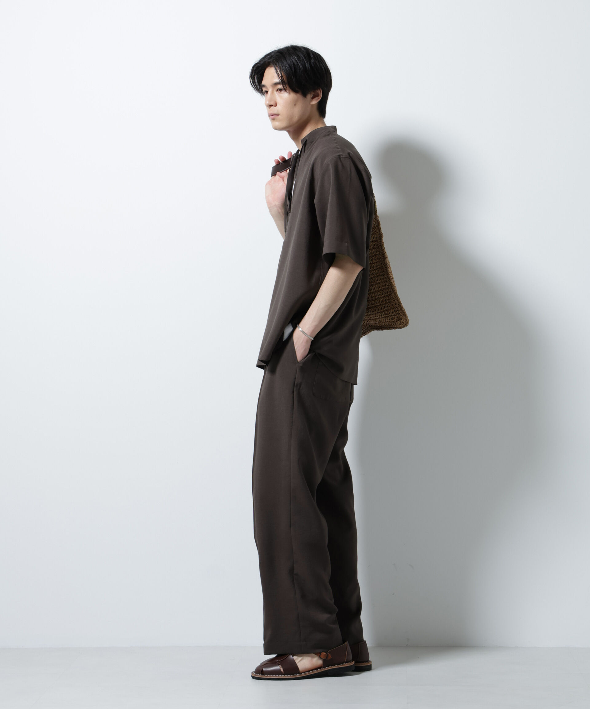 nano･universe「メランジドライプルオーバーシャツ（セットアップ可）」|シャツ・ブラウス|