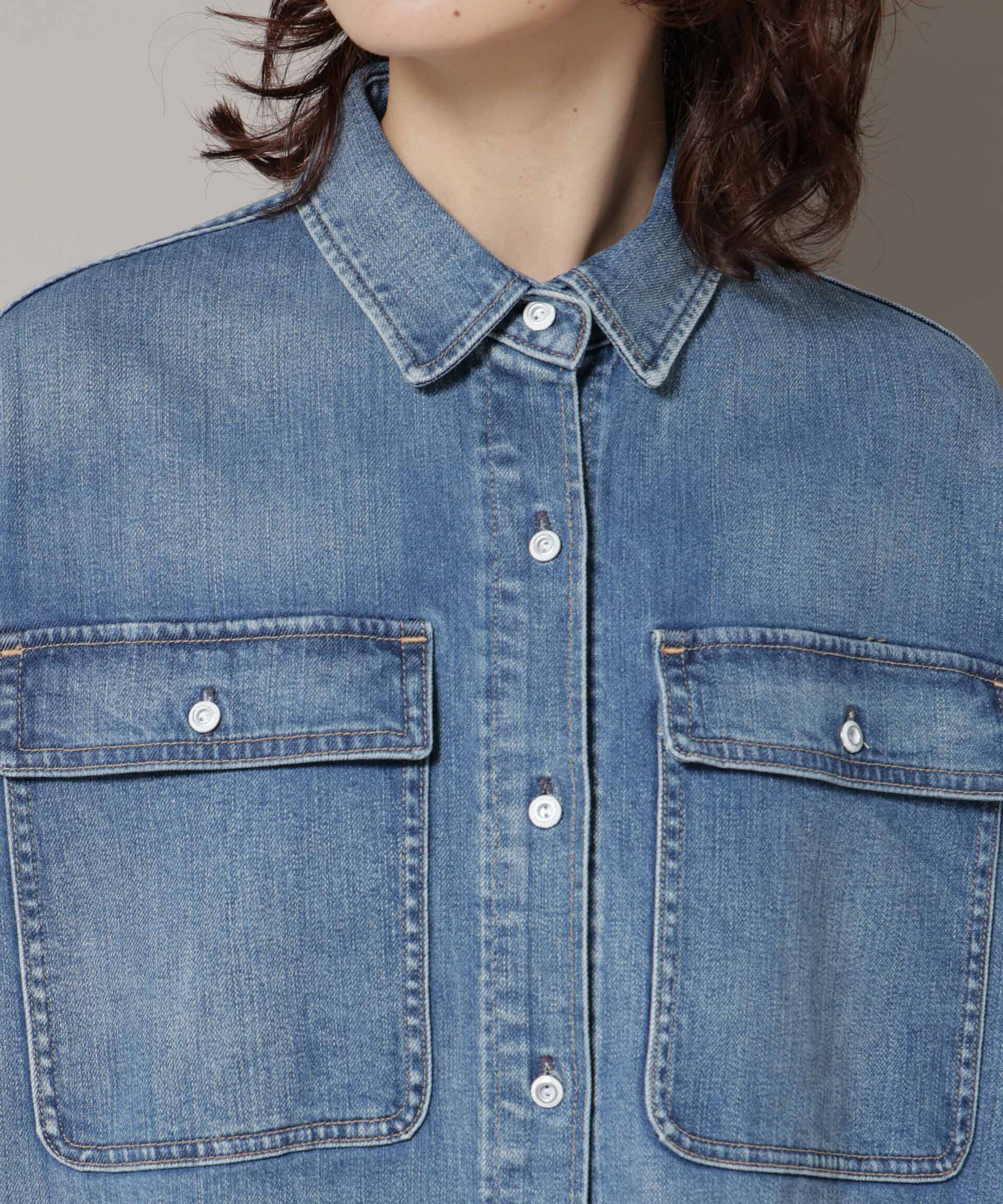 nano･universe「Healthy DENIM/Almond デニム ビッグシャツ」|シャツ・ブラウス|