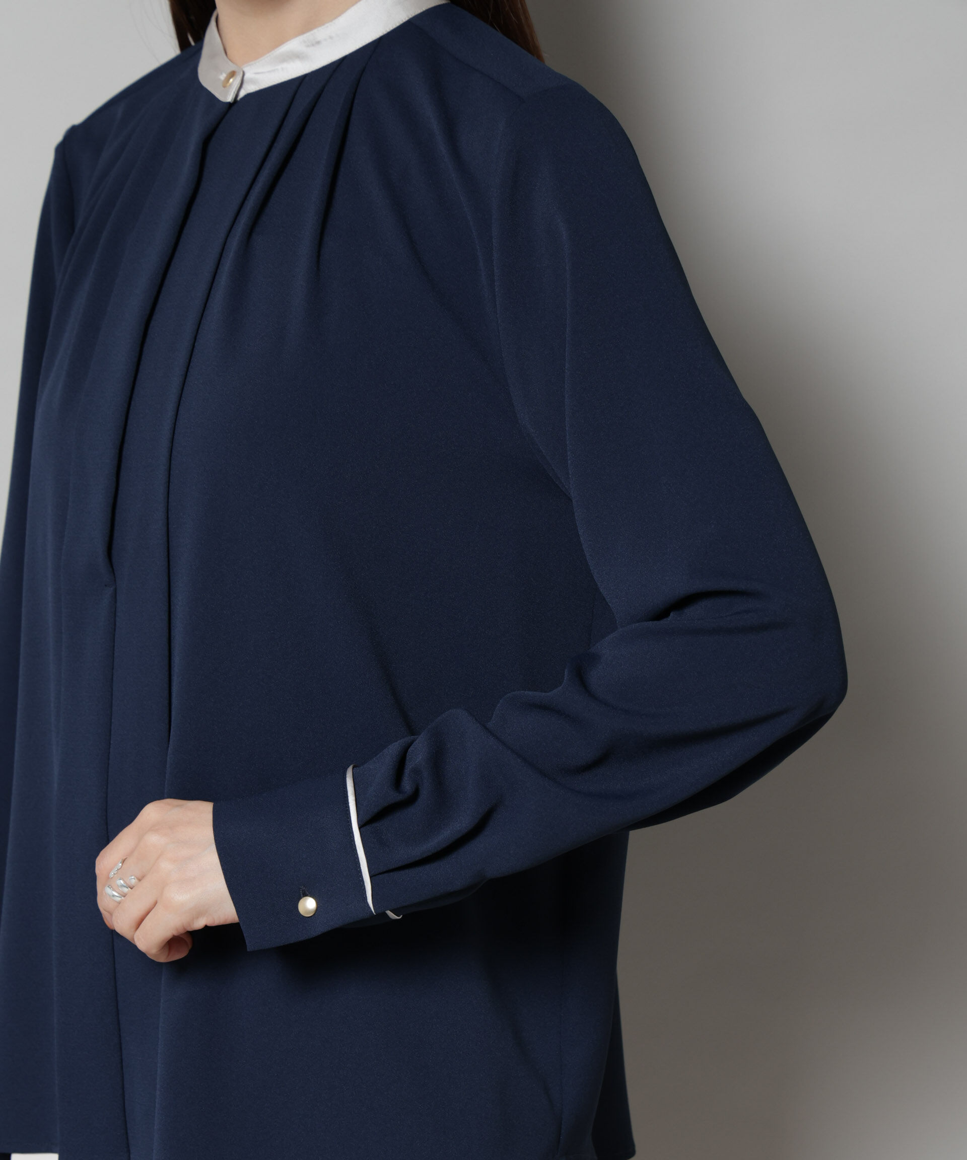 nano･universe「スタンドバイカラータックブラウス」|シャツ・ブラウス|