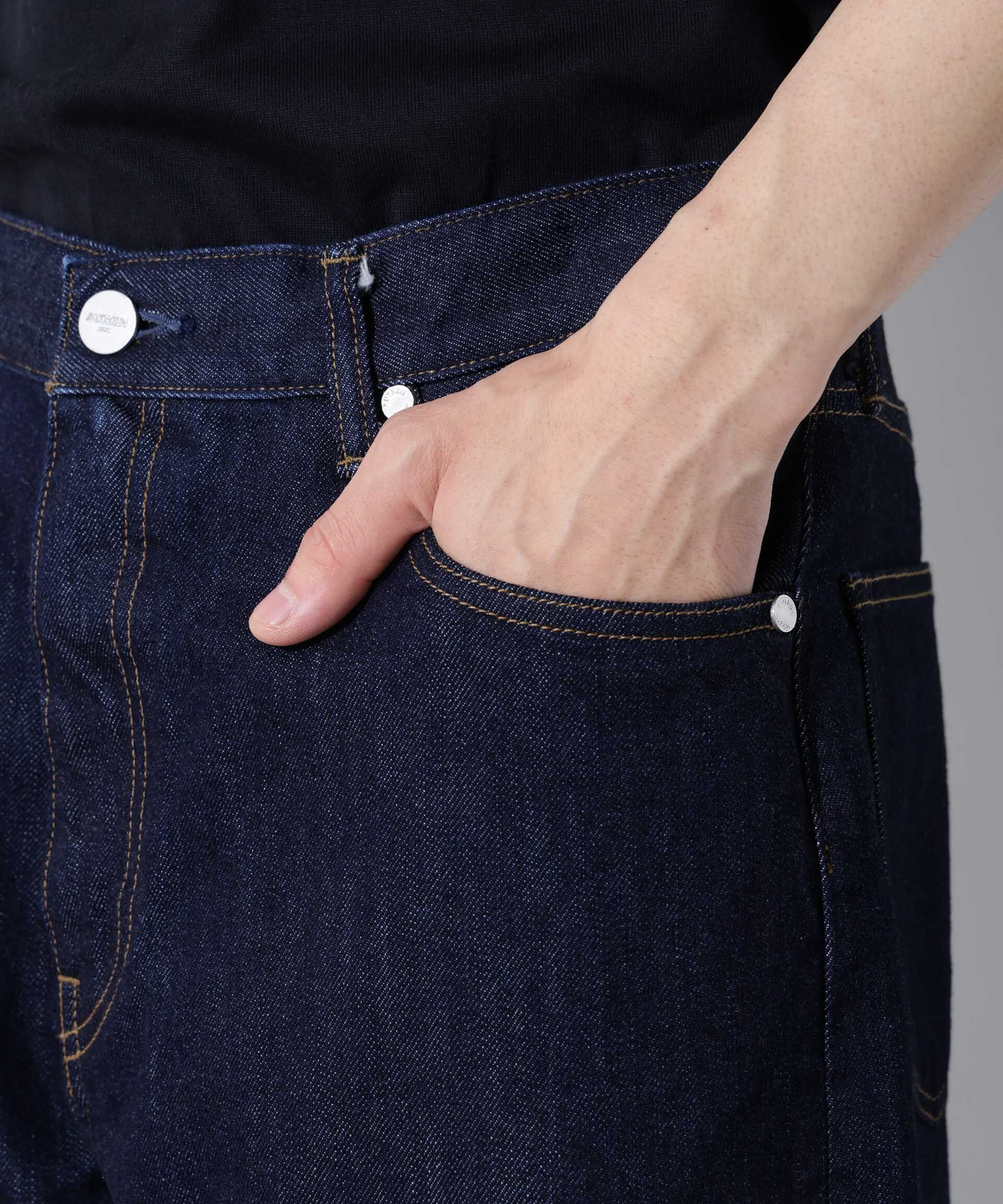 nano･universe「AUTHENコラボ SILKNIZED DENIM ワイドレッグ(セットアップ可)」|チノ|