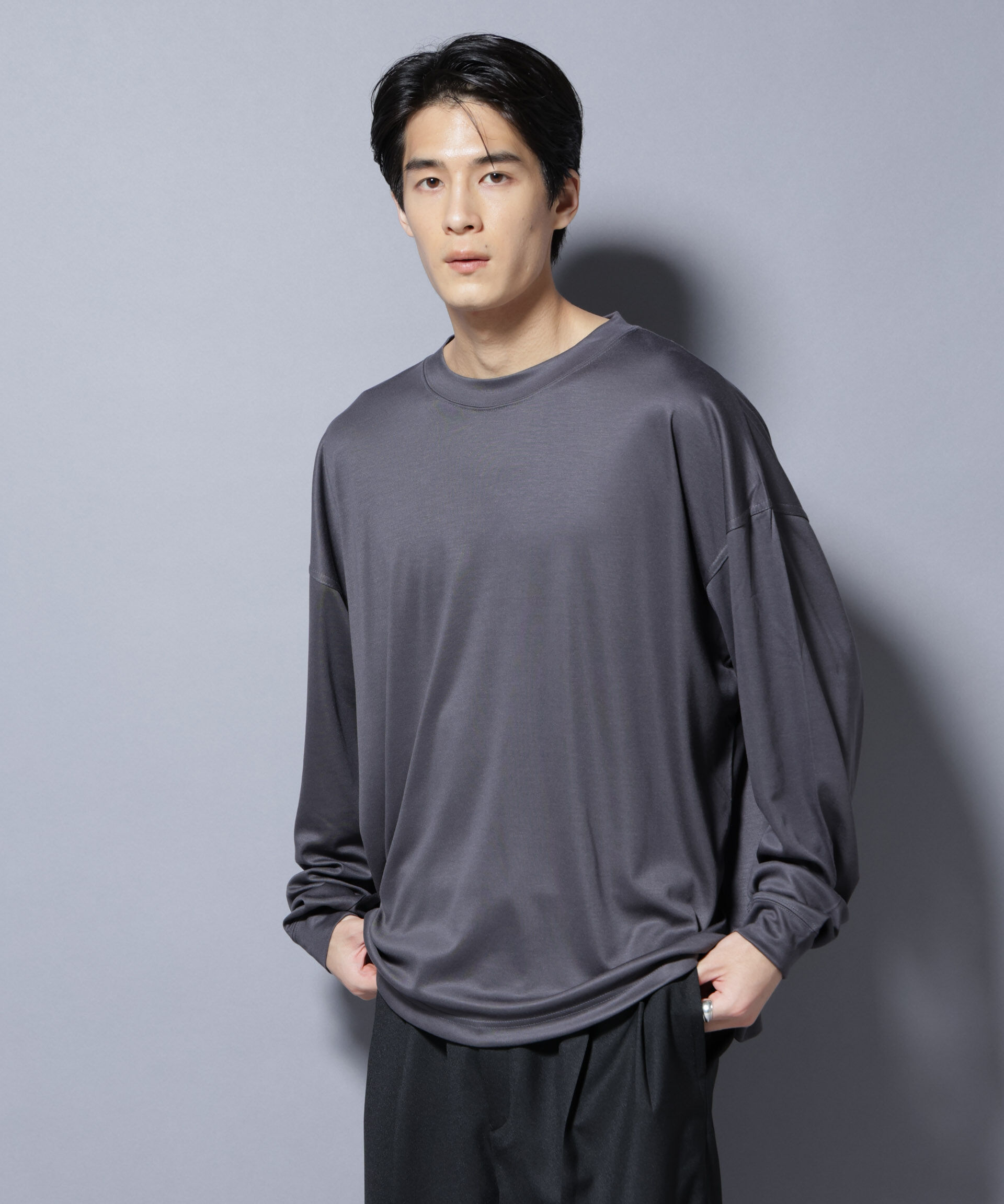 nano･universe「MIYATA&times;NANO JAPAN MADE キュプラ混 Tシャツ 長袖」|Tシャツ・カットソー|