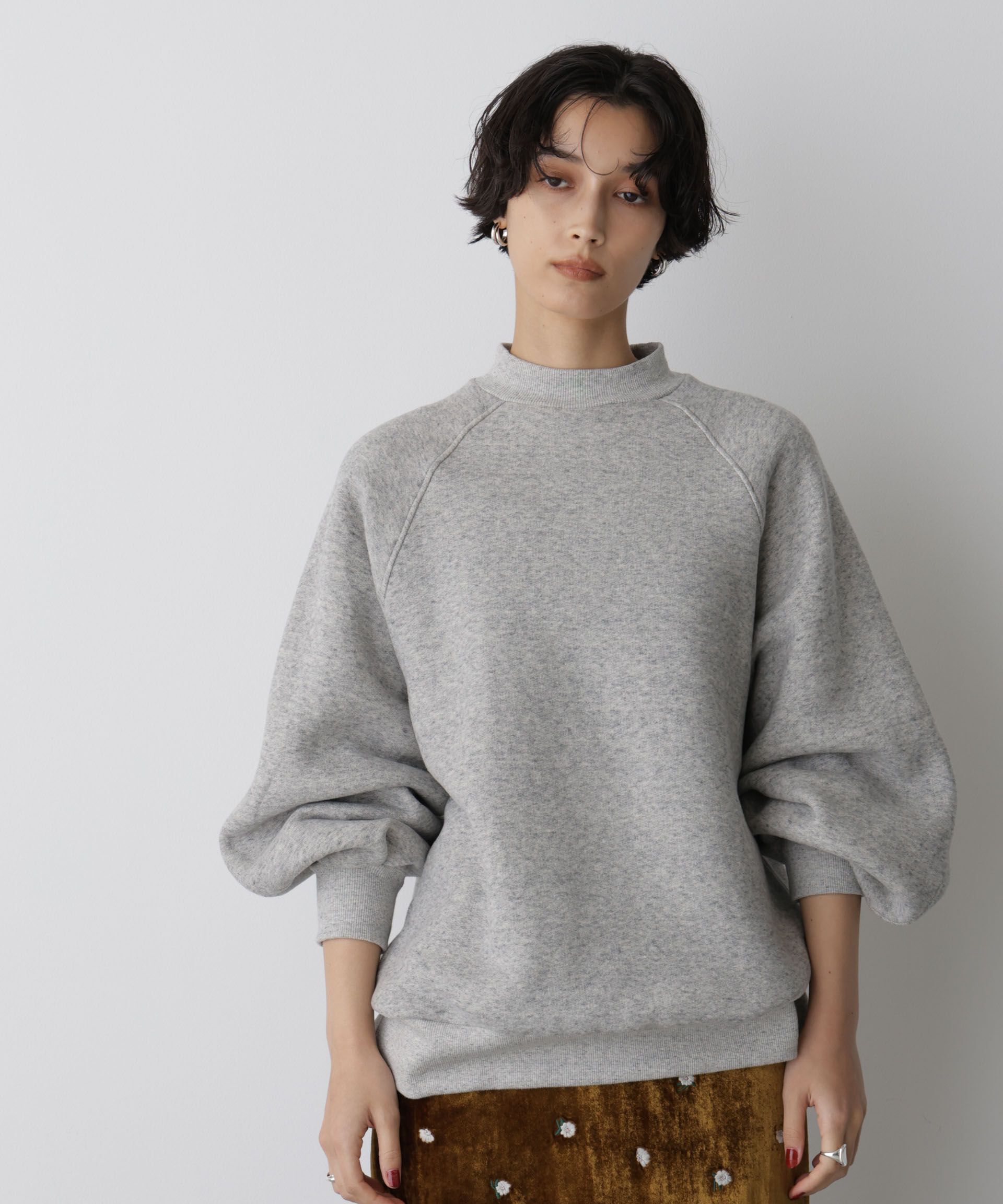  「「STEVELOUR」フラッフィースタンドプルオーバー」|スウェット・ジャージ|グレー