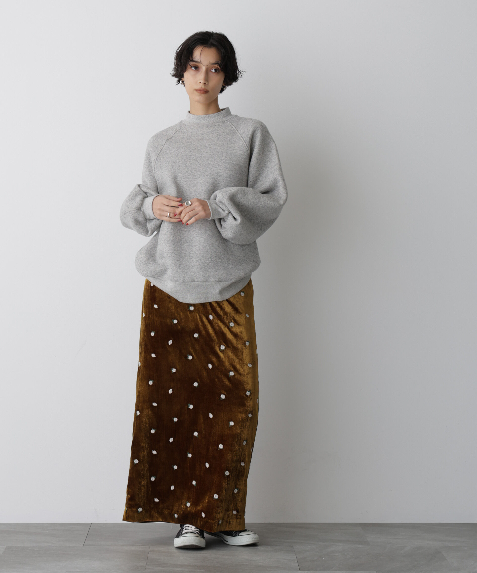  「「STEVELOUR」ベロアブルームロングスカート(セットアップ可)」|スカート|