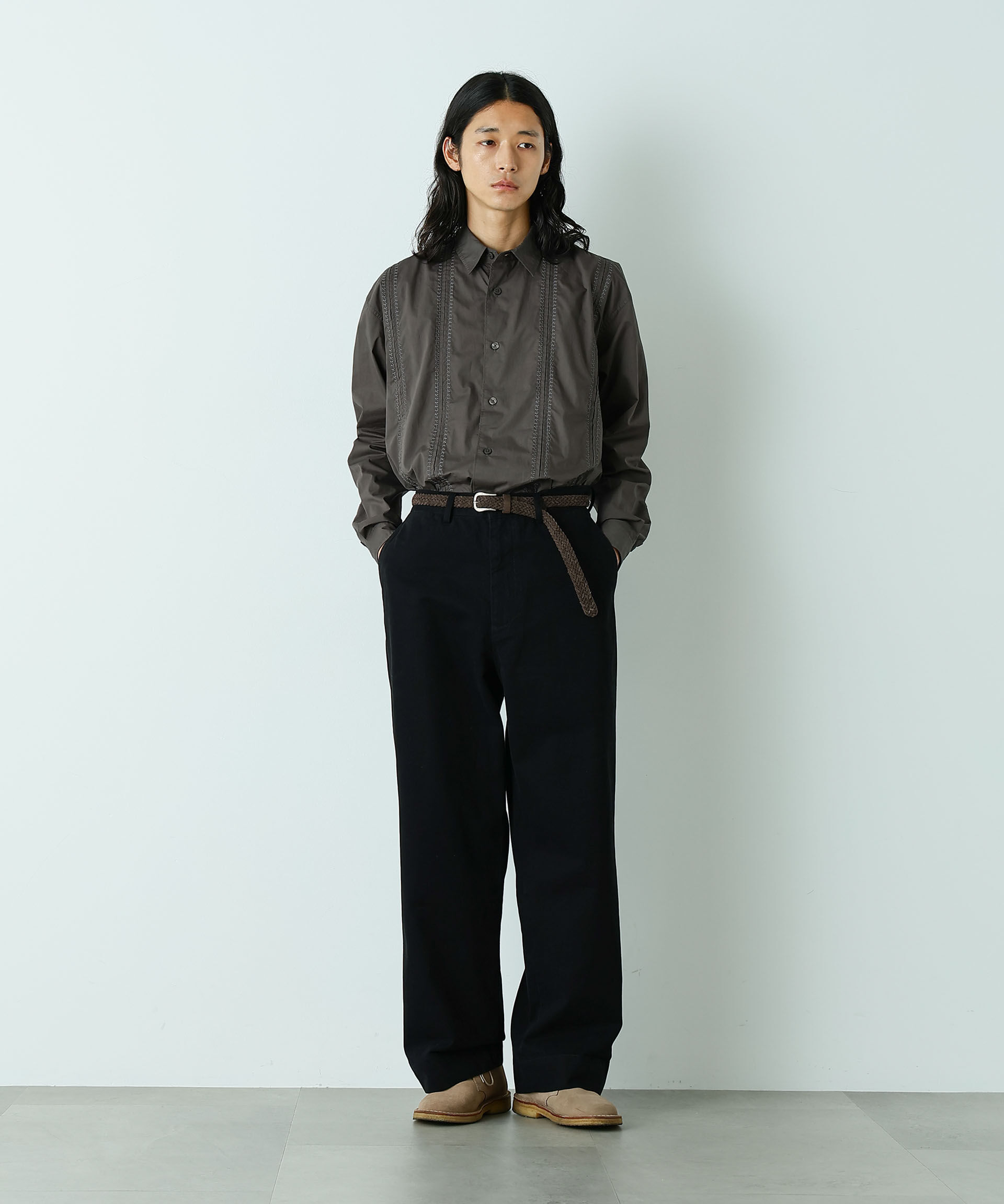  「「HOTEL LACE」デザインステッチロングスリーブシャツ」|シャツ・ブラウス|