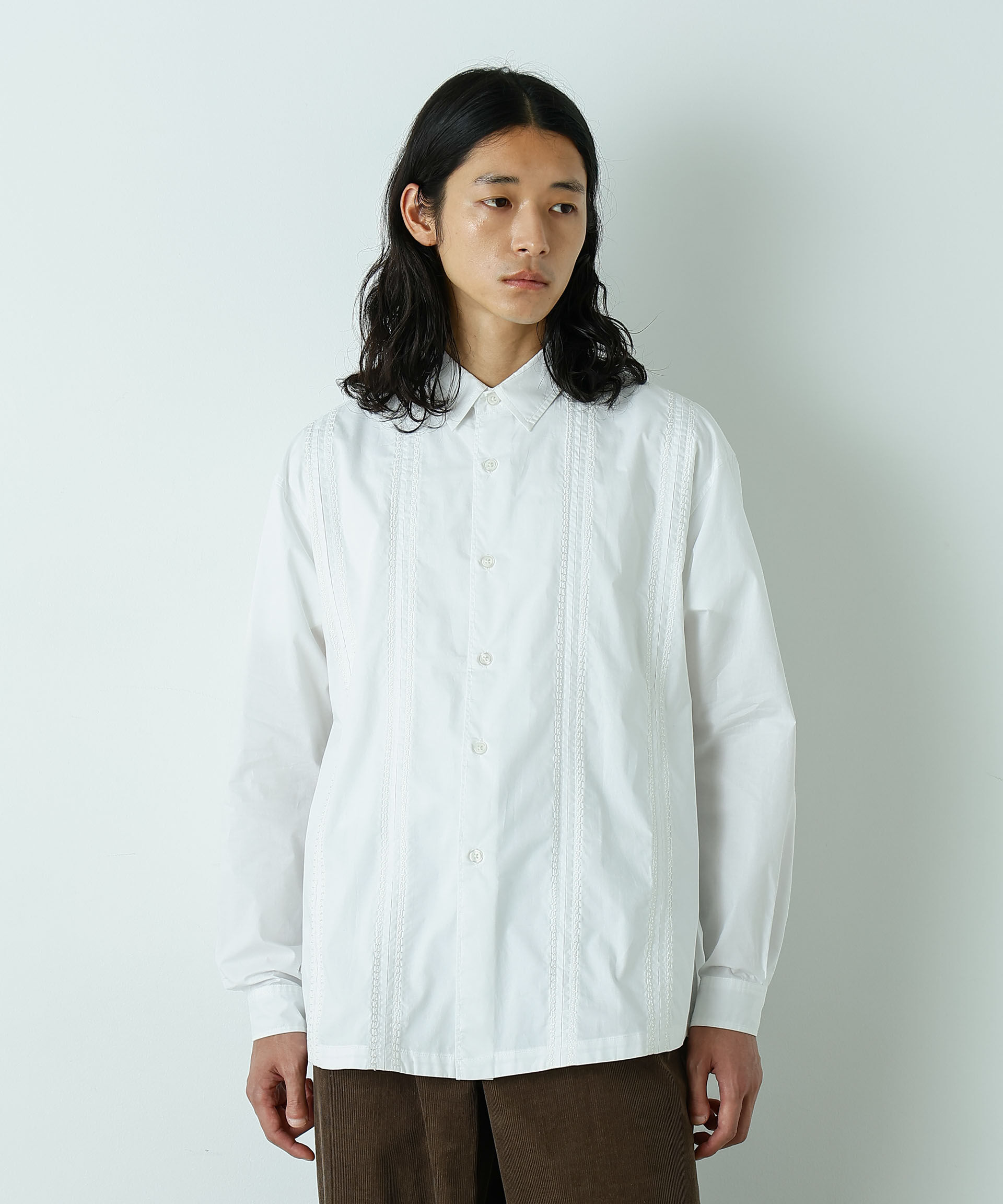  「「HOTEL LACE」デザインステッチロングスリーブシャツ」|シャツ・ブラウス|