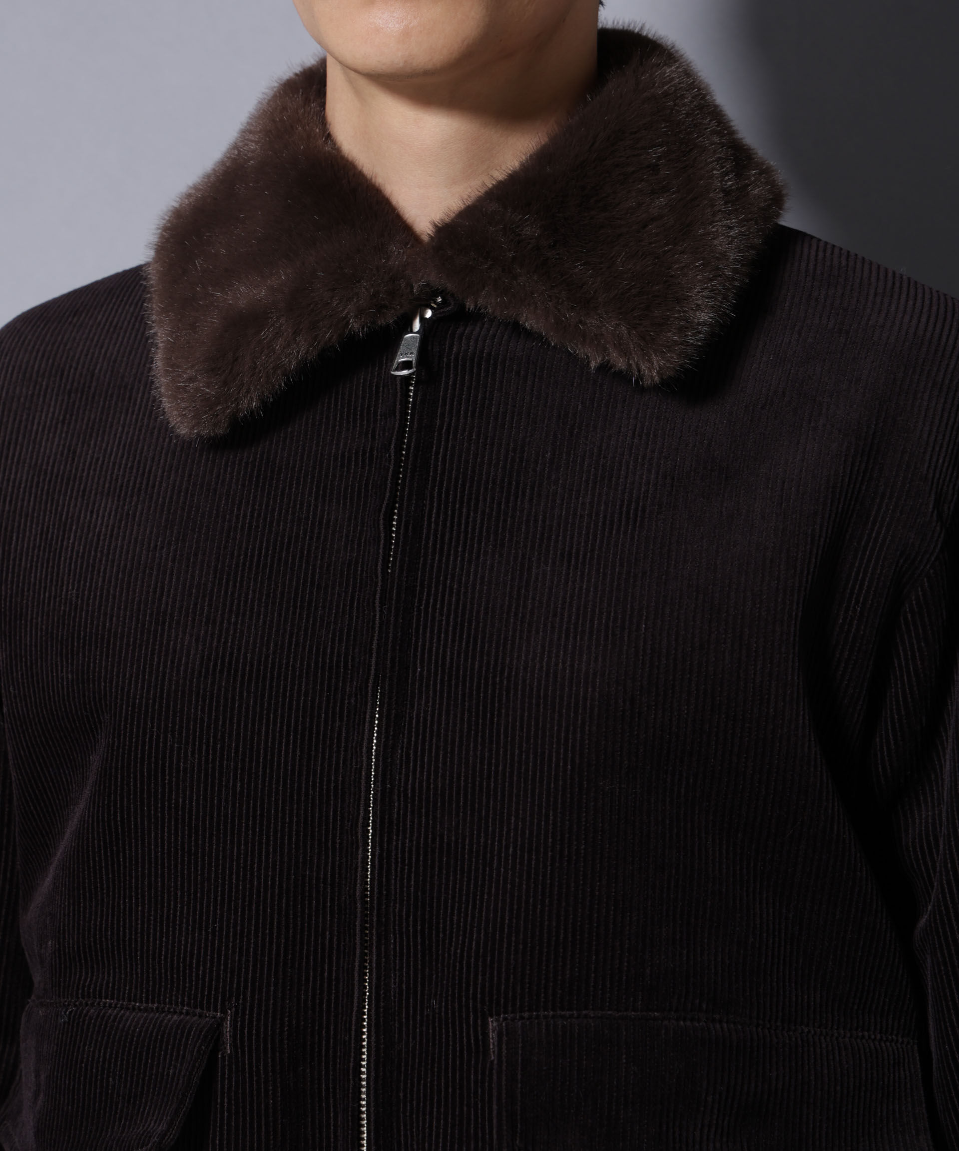 nano･universe「アタッチドカラー コットンコーデュロイブルゾン」|ブルゾン・スタジャン|