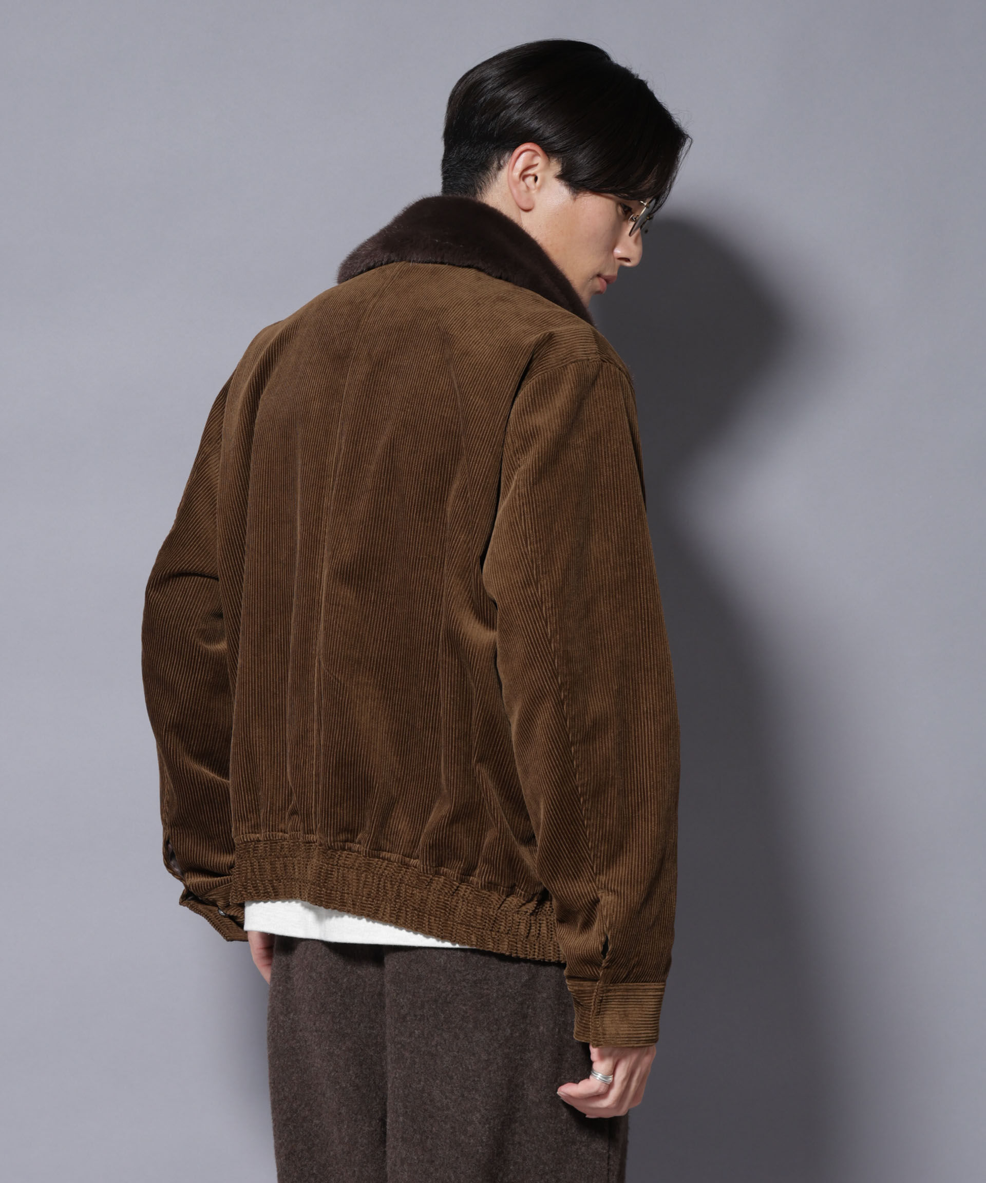 nano･universe「アタッチドカラー コットンコーデュロイブルゾン」|ブルゾン・スタジャン|