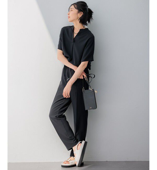 23区「【新色追加/洗える】ストレッチジョーゼット テーパード パンツ」|その他|