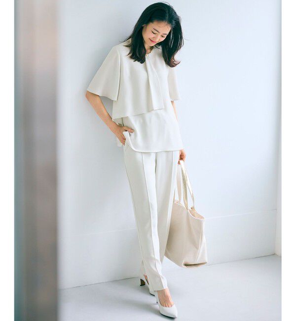 23区「【新色追加/洗える】ストレッチジョーゼット テーパード パンツ」|その他|