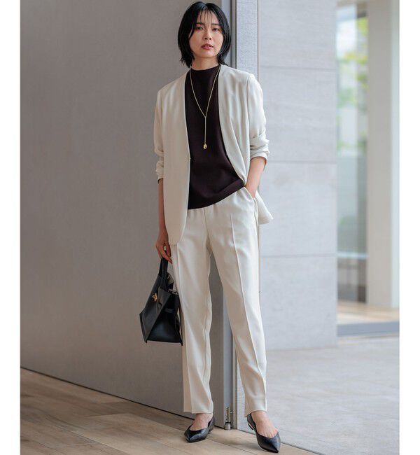 23区「【新色追加/洗える】ストレッチジョーゼット テーパード パンツ」|その他|