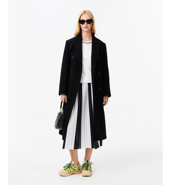 LACOSTE「ポリエステル鹿の子 ランダムストライプ プリーツスカート / ロングスカート」|スカート|