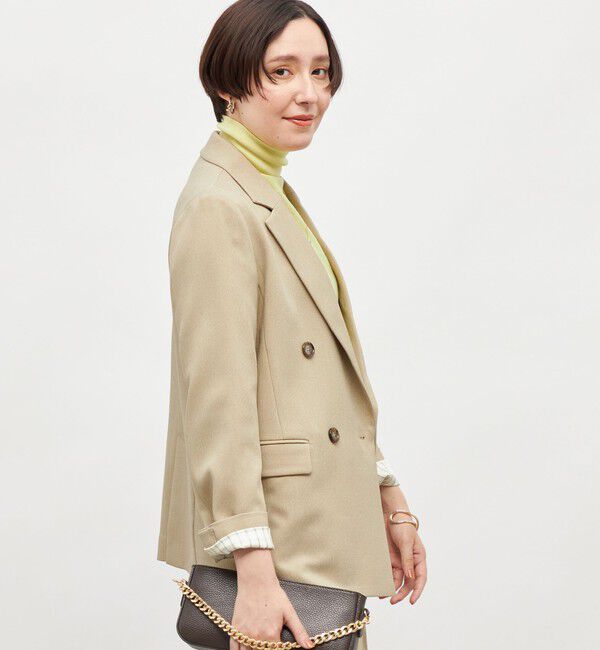 NOLLEY'S「《セットアップ対応》ウォッシャブルウール調ストレッチダブルジャケット」|テーラードジャケット|