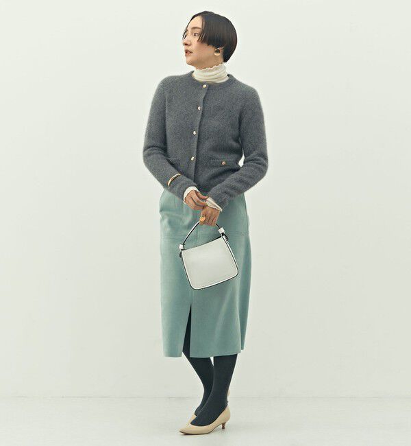 NOLLEY'S「ウォッシャブルストレッチスエード切替タイトスカート」|タイト|