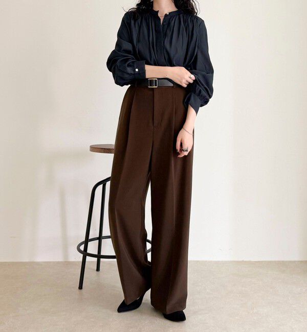 fredy emue「パウダーサテン前開きブラウス」|シャツ・ブラウス|