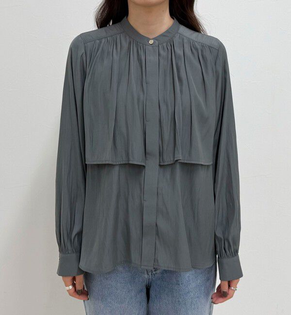 fredy emue「パウダーサテン前開きブラウス」|シャツ・ブラウス|