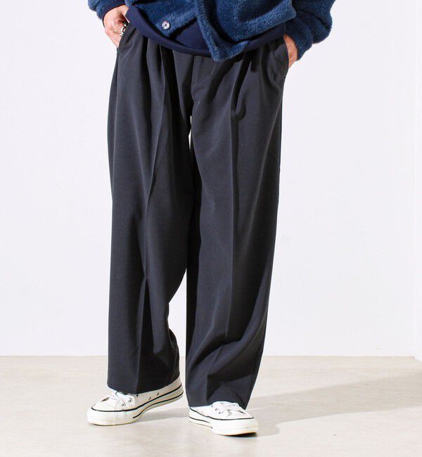 GLOSTER「【セットアップ対応】ウールライクワイドパンツ」|チノ|