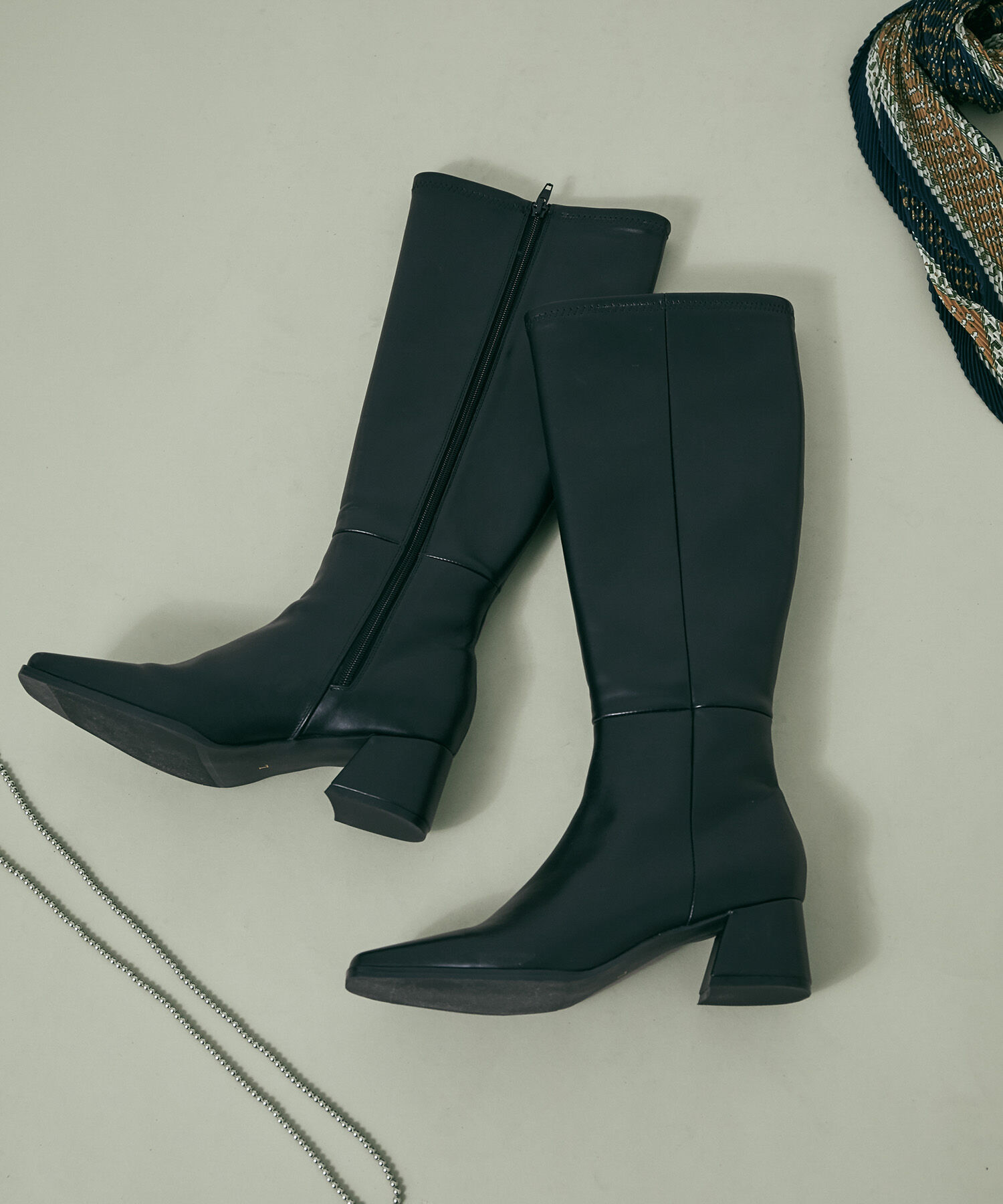 Juze「スクエアトゥストレッチロングブーツ」|その他|