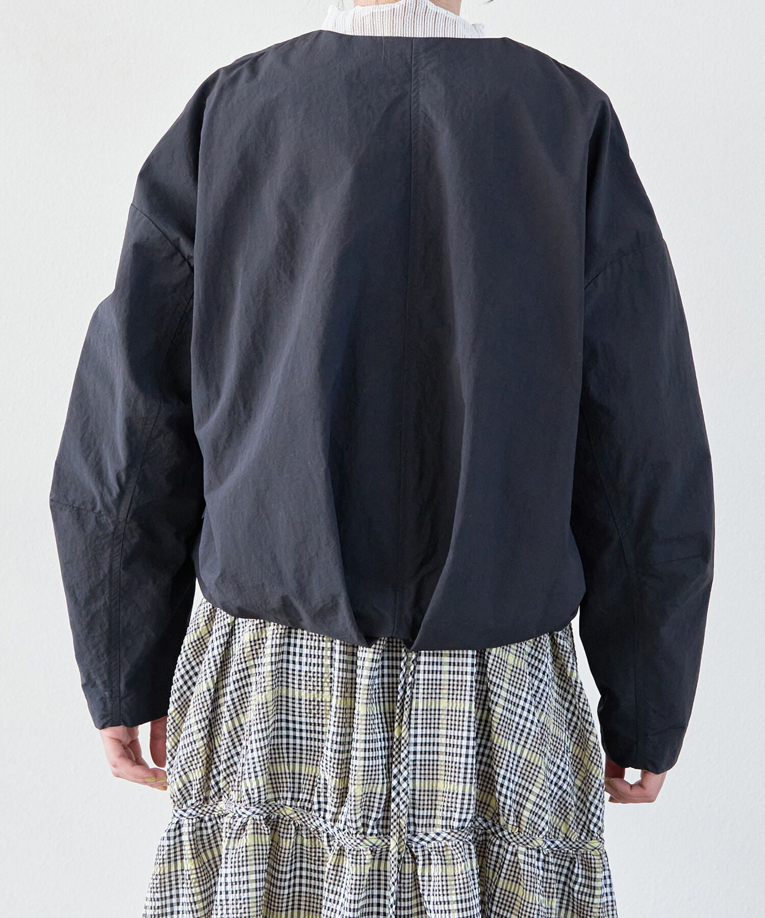 VIS「Vネックボリュームギャザーブルゾン【UVケア・撥水】」|ブルゾン・スタジャン|