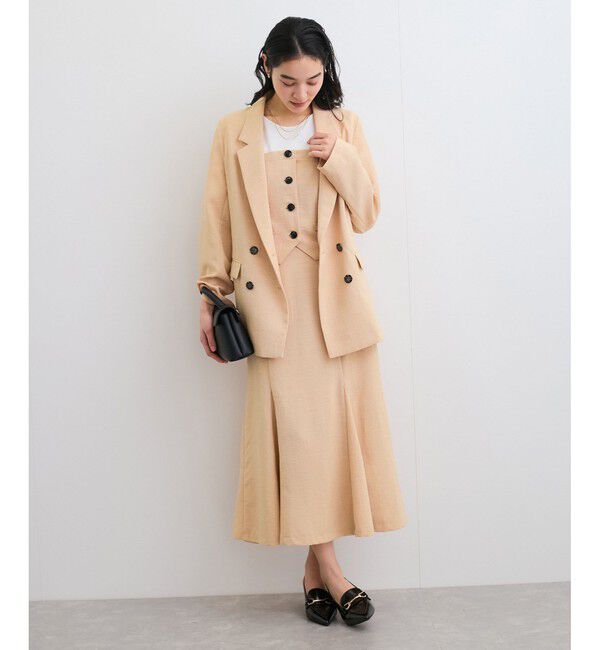 VIS「【美easy】リネンライクリラックスジャケット【接触冷感/洗える】【セットアップ対応】」|テーラードジャケット|