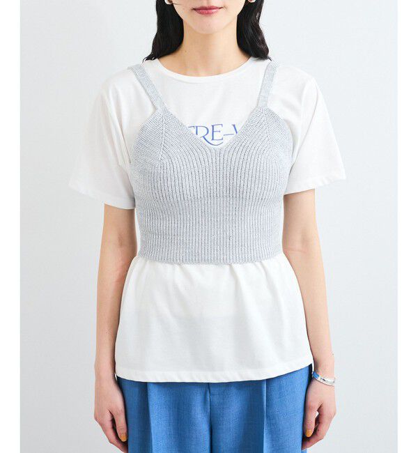 VIS「スパンコールニットビスチェ」|キャミソール|