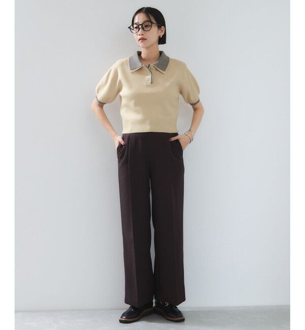 VIS「ダブルカラーポロトップス」|ポロシャツ|