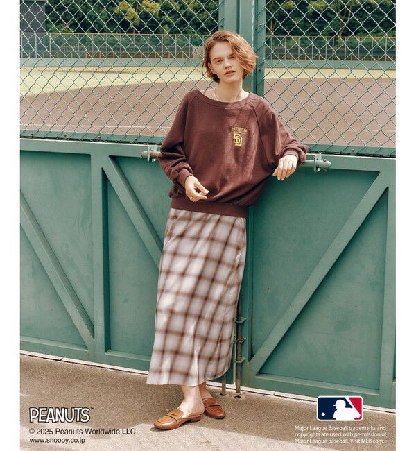 Rope&rsquo;Picnic「【PEANUTS&times;MLB COLLECTION by ROPE' PICNIC】オフショルスウェット」|スウェット・ジャージ|