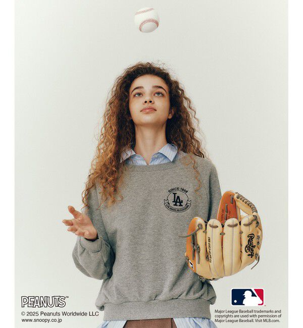 Rope&rsquo;Picnic「【PEANUTS&times;MLB COLLECTION by ROPE' PICNIC】オフショルスウェット」|スウェット・ジャージ|