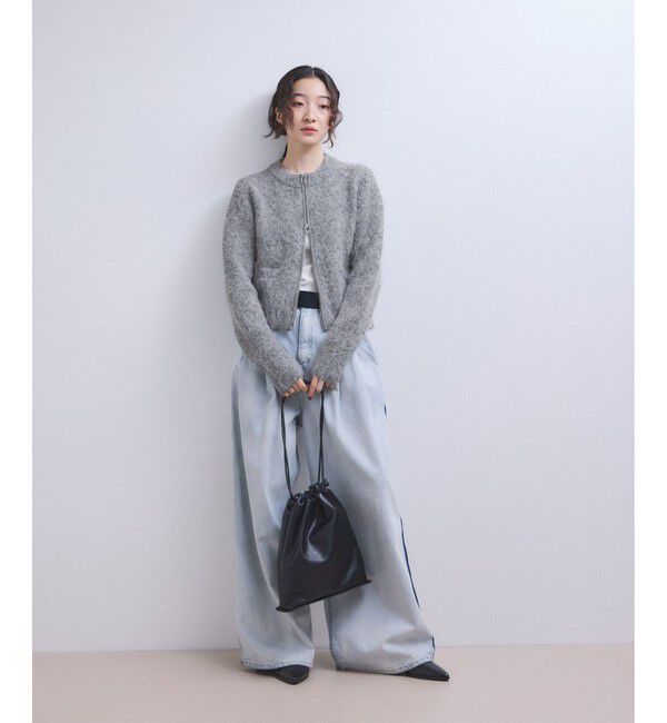 ADAM ET ROPE'「【WEB限定】フラッフィージップショートカーディガン」|カーディガン|