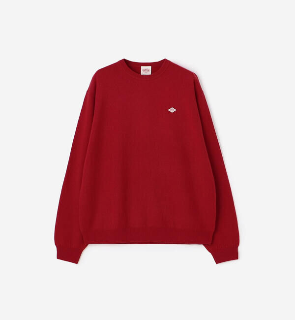 DANTON「DANTON | ラムウール クルーネックニットプルオーバー MEN」|ニット・セーター|RED