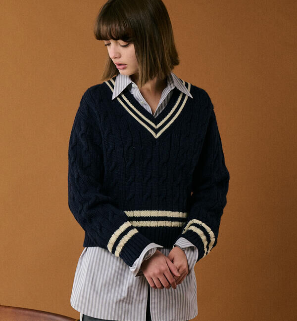  「James Charlotte | 〈別注〉 Vネック チルデンニットプルオーバー WOMEN」|ニット・セーター|