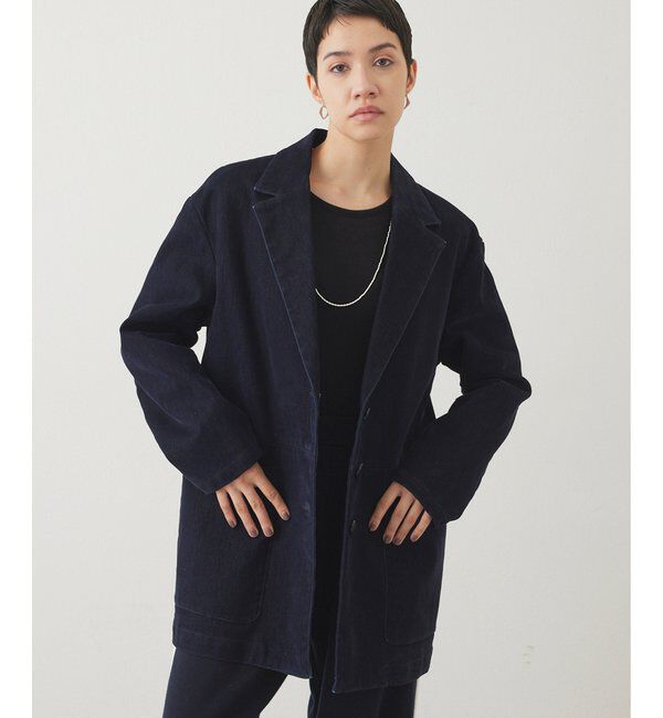 THE PAUSE「【THE PAUSE】フロッキーデニムジャケット」|デニムジャケット|ネイビー