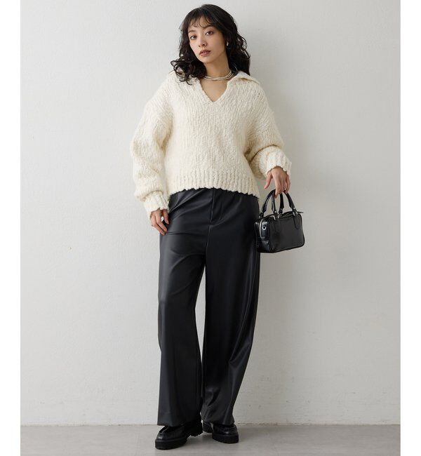  「レザーライクパンツ」|チノ|