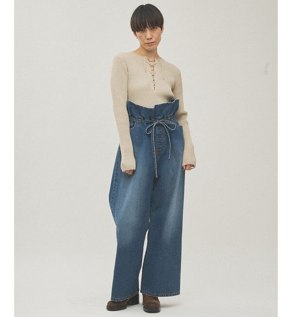  「RAW SILKレースアッププルオーバー」|ニット・セーター|