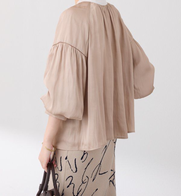  「配色サテンブラウス」|シャツ・ブラウス|