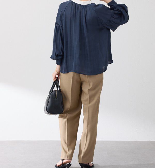  「配色サテンブラウス」|シャツ・ブラウス|
