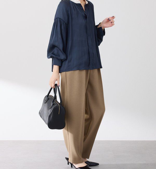  「配色サテンブラウス」|シャツ・ブラウス|