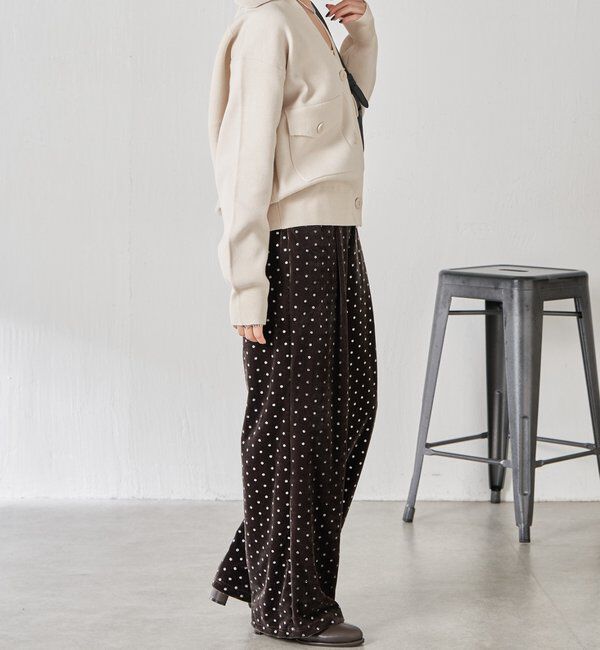  「【襟は取り外し可能】オープンカラーニットカーディガン」|ニット・セーター|