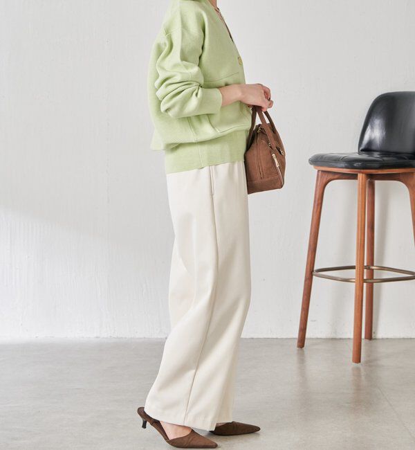  「【襟は取り外し可能】オープンカラーニットカーディガン」|ニット・セーター|