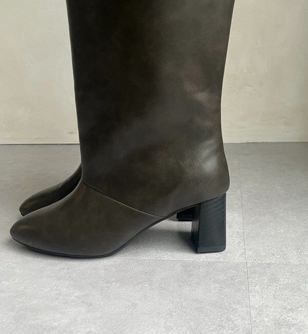  「6センチヒールワイドロングブーツ」|ロングブーツ|