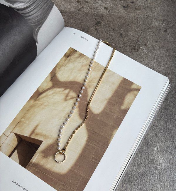  「パール&times;チェーンネックレス」|ネックレス|