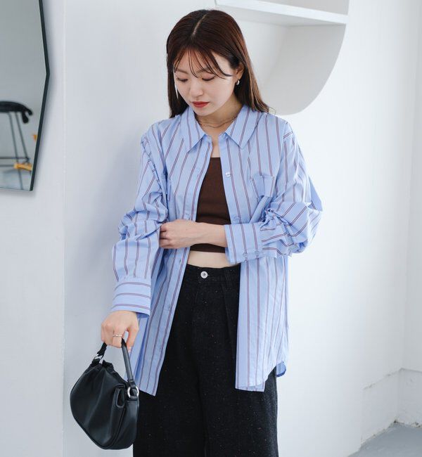  「【セットアップ対応】ストライプシャツ」|シャツ・ブラウス|