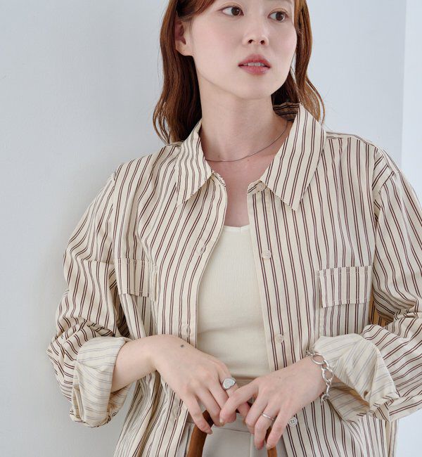  「【セットアップ対応】ストライプシャツ」|シャツ・ブラウス|