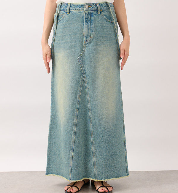  「【MONN.:.(モン)】LOOSE DENIM SKIRT」|スカート|